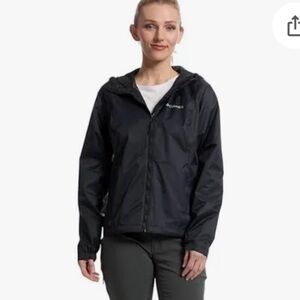 Columbia Women's Black Waterproof Rain Jacket. Waist length. Large.